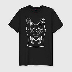 Футболка slim-fit Placebo - cat rock, цвет: черный