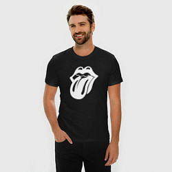 Футболка slim-fit Rolling Stones - white logo, цвет: черный — фото 2