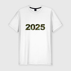 Футболка slim-fit 2025 цифры, цвет: белый