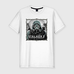 Футболка slim-fit Stalker 2 heart of Chornobyl radiation 2, цвет: белый