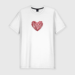 Футболка slim-fit Love from your heart, цвет: белый