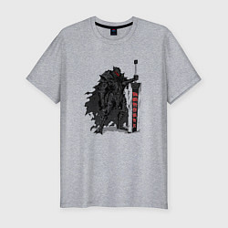 Футболка slim-fit Черный мечник, цвет: меланж