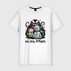 Футболка slim-fit Morty and Rick - we are Venom meme, цвет: белый