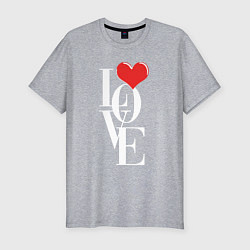 Футболка slim-fit Love - big heart, цвет: меланж