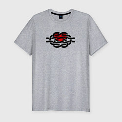 Футболка slim-fit Сердечный узел, цвет: меланж