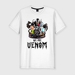 Футболка slim-fit Morty and Rick - we are Venom meme, цвет: белый