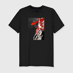 Футболка slim-fit СССР - маяк социализма, цвет: черный