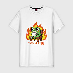 Футболка slim-fit Frog - this is fine, цвет: белый