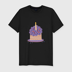 Футболка slim-fit Тортик, цвет: черный