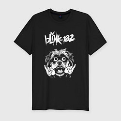 Футболка slim-fit Blink 182 rock dog, цвет: черный