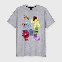 Футболка slim-fit Happy three friends - carousel, цвет: меланж