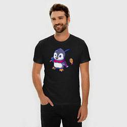 Футболка slim-fit Пингвин рыбак, цвет: черный — фото 2