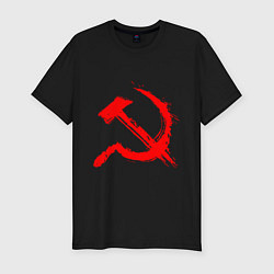 Футболка slim-fit Sickle and hammer red paint, цвет: черный