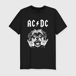 Футболка slim-fit AC DC rock dog, цвет: черный