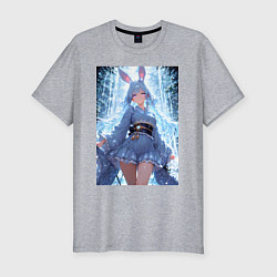 Футболка slim-fit Зайка в гармонии с природой, цвет: меланж