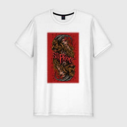Футболка slim-fit Слипкнот кровавый, цвет: белый