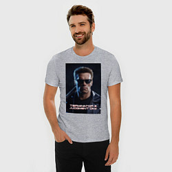 Футболка slim-fit Арнольд - терминатор, цвет: меланж — фото 2