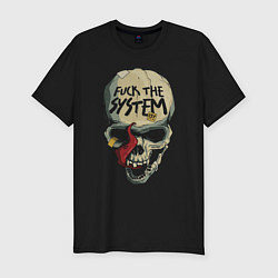 Футболка slim-fit Skull - fuck the system, цвет: черный