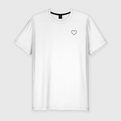 Футболка slim-fit Любовь в сердце, цвет: белый