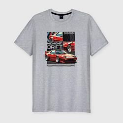 Футболка slim-fit Спортивная машина по кусочкам и целиком, цвет: меланж