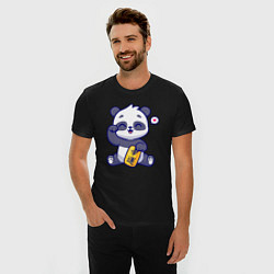 Футболка slim-fit Cute panda, цвет: черный — фото 2