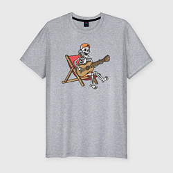 Футболка slim-fit Скелетик гитарист, цвет: меланж