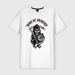 Футболка slim-fit Sons of anarchy - логотип, цвет: белый