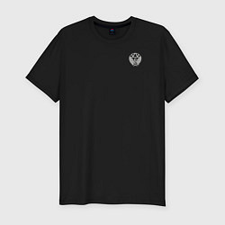 Футболка slim-fit Железнодорожные войска: эмблема, цвет: черный