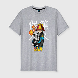 Футболка slim-fit Пламенная бригада пожарных Синра Кусакабэ гг, цвет: меланж