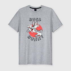 Футболка slim-fit Кролик Багз Банни, цвет: меланж