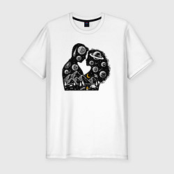 Футболка slim-fit Природная космическая любовь, цвет: белый