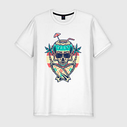 Футболка slim-fit Skull summer, цвет: белый