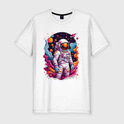 Футболка slim-fit Космонавт, цвет: белый