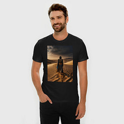 Футболка slim-fit В пустыне вечером, цвет: черный — фото 2