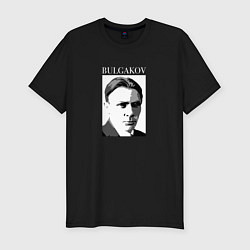 Футболка slim-fit Михаил Булгаков портрет, цвет: черный