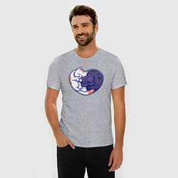 Футболка slim-fit Сердечные котики, цвет: меланж — фото 2
