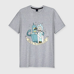 Мужская slim-футболка Bander and Rick - space alcoholics