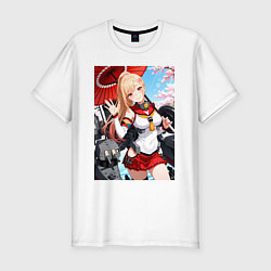 Мужская slim-футболка Марин Китагава косплей Azur Lane