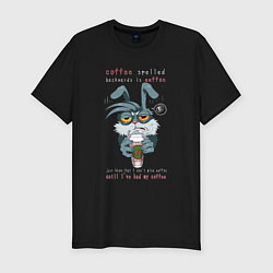 Футболка slim-fit Уставший кролик, цвет: черный