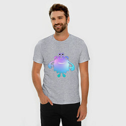 Футболка slim-fit Monster cartoon blue purple, цвет: меланж — фото 2