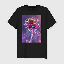Футболка slim-fit Кристальная роза, цвет: черный