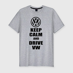 Футболка slim-fit Keep Calm & Drive VW, цвет: меланж