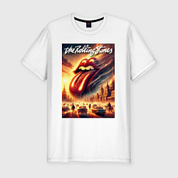 Футболка slim-fit Logo of the Rollings Stones, цвет: белый