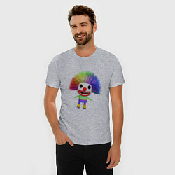 Футболка slim-fit Cartoon clown colorful hair, цвет: меланж — фото 2