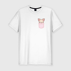 Футболка slim-fit FoxINy in pocket, цвет: белый