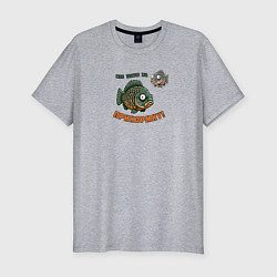 Футболка slim-fit Рыба просит прикормку, цвет: меланж