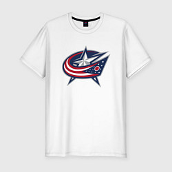 Футболка slim-fit Columbus blue jackets - hockey team - emblem, цвет: белый