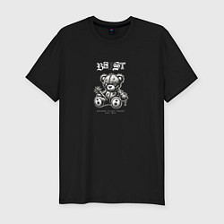 Мужская slim-футболка Black white teddy
