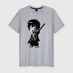Футболка slim-fit Маленький воин-самурай, цвет: меланж