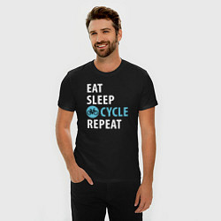 Футболка slim-fit Еда сон велик, цвет: черный — фото 2